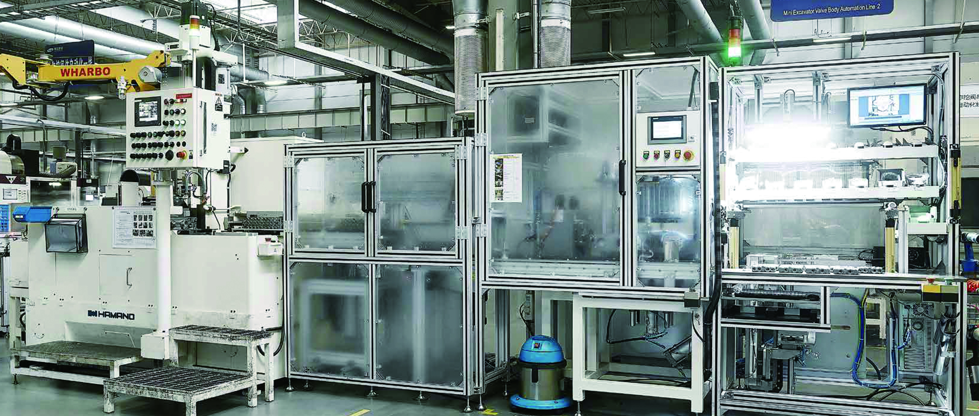 Small multiway valve string assembly line